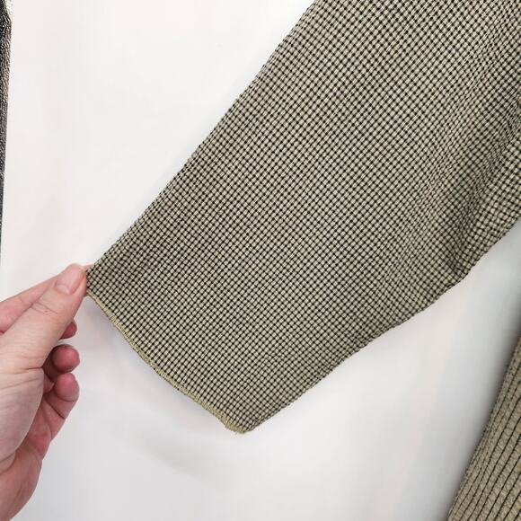 Habitat Green Checked Lagenlook Asymmetrical Seersucker Tunic Women's L - Picture 6 of 8